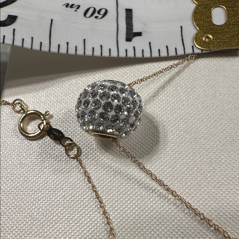 Swarovski GOLD’N’ICE Crystalized pendent, 14 karat gold necklace, NWT - Picture 9 of 9